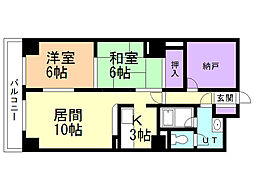 コート琴似 2SLDKの間取図画像