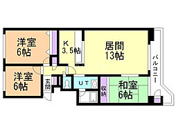 ロピア稲積公園3 3LDKの間取図画像