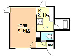ウッディ・63 1Kの間取図画像