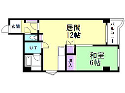 パサージュ発寒 1LDKの間取図画像