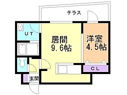 Riverside琴似 1LDKの間取図画像
