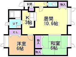 ブラウンヴィラ 2LDKの間取図画像