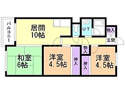 メゾン・ド・西野 3LDKの間取図画像