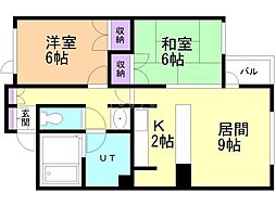 エステートタムラ 2LDKの間取図画像
