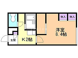 レオパレスミルキーウェイ 1Kの間取図画像