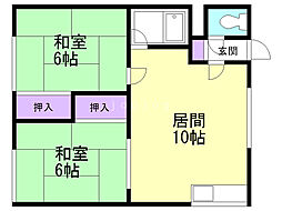 コーポひかり 2LDKの間取図画像