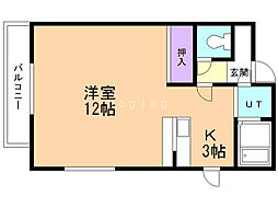 アルティミス手稲 1Kの間取図画像