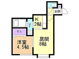 ファクター発寒 1LDKの間取図画像