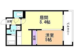 フェアモント山の手 1LDKの間取図画像
