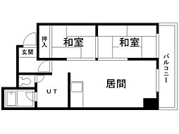 ドミ西野 2LDKの間取図画像