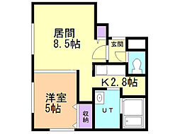 GTS 1LDKの間取図画像