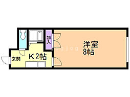 サンローム 1Kの間取図画像