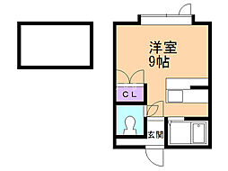ロイヤルフレンド ワンルームの間取図画像