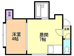 アバンティ 1DKの間取図画像