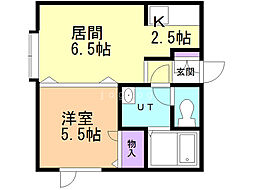 シティハウス発寒南 1LDKの間取図画像
