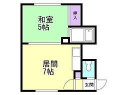 第一コーポ竹 1DKの間取図画像