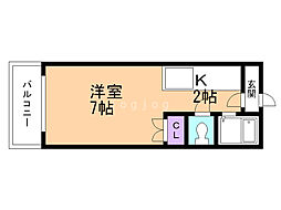 ドミニオン・山の手 1Kの間取図画像