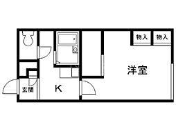 レオパレスロワジール西野A 1Kの間取図画像