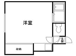 コーポラス22 ワンルームの間取図画像