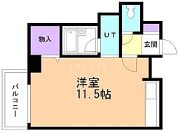 コート琴似 ワンルームの間取図画像