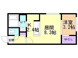 GRANDBAGLIONI手稲本町 1LDKの間取図画像