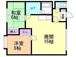 ラミアール若葉 2LDKの間取図画像