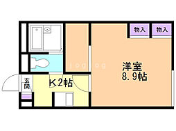 レオパレス花川 1Kの間取図画像