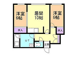 エルドラード西町2 2LDKの間取図画像