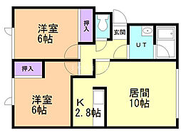 ドルチェ 2LDKの間取図画像