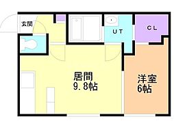 E-horizon宮の沢 1LDKの間取図画像
