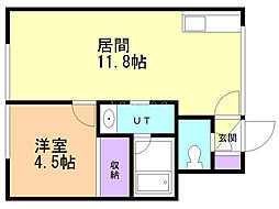 ハイリビング24 1LDKの間取図画像
