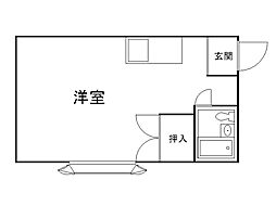 ハイデンスMM八軒 ワンルームの間取図画像