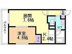 ラ・キャリエール 1LDKの間取図画像
