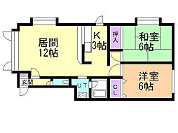 シャルムジュン 2LDKの間取図画像