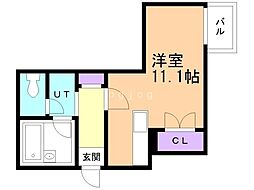 グランドール琴似 ワンルームの間取図画像