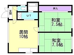 メゾン八軒 2LDKの間取図画像