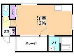 Living with Moto 3階ワンルームの間取り