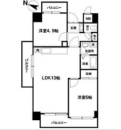 ライオンズシティ川口 3DKの間取図画像