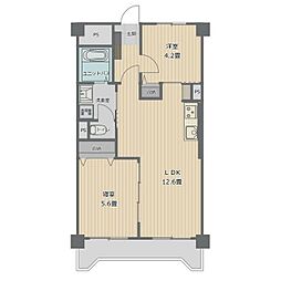 ハイネス川口 2LDKの間取図画像