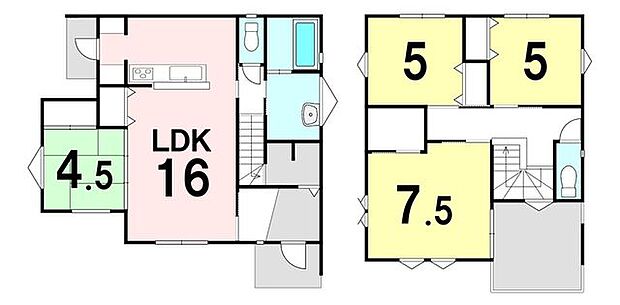 【4LDK】土地面積162.65m2、建物面積100.62m2・駐車場3台分・トイレ2か所・LDKは広々16畳