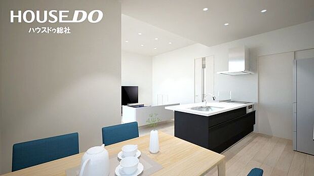 人気のL字型キッチンはダイニングとリビングの空間を程よくわけ、それぞれのリビング時間をより心地よいものに・・・♪