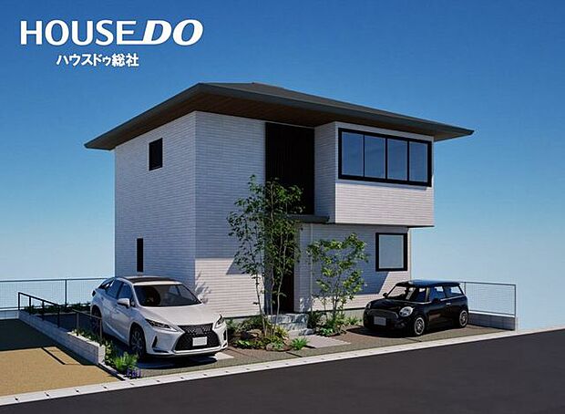 スタイリッシュで飽きの来ない外観♪駐車場は3台駐車可能♪