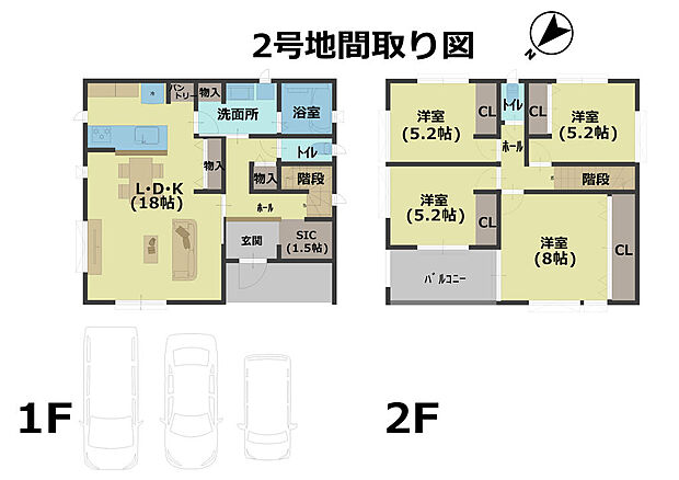 ２号地間取り図になります。