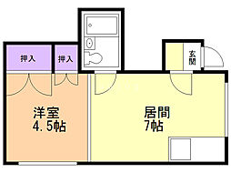 グランデ菊水 1DKの間取図画像