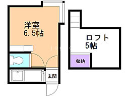 パルハイム栄通 ワンルームの間取図画像