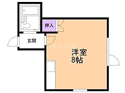 サンホームマンション樹むら ワンルームの間取図画像