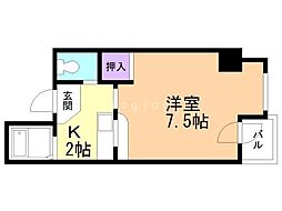 フロンティア菊水 1Kの間取図画像