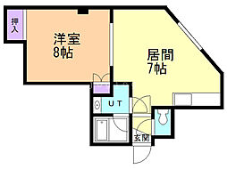 松本ビル 1DKの間取図画像