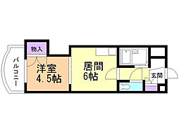 菊水コート 1DKの間取図画像