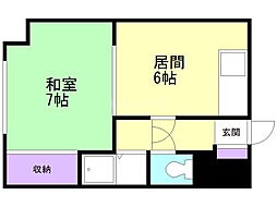 エスポワール松村 1DKの間取図画像